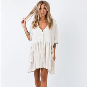 Princess Polly The Sandy Mini Dress - Natural